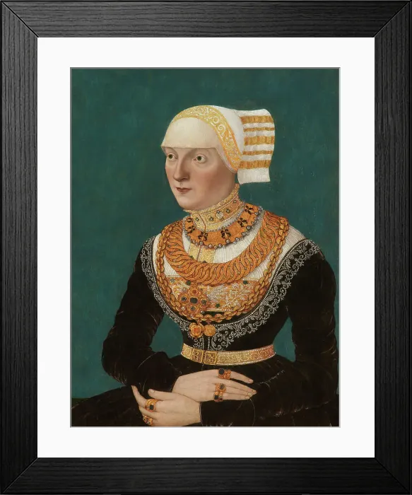 Framed Print : Portrait of a Woman, c1530. Creator: Conrad Faber von Creuznach Framed Print : Portrait of a Woman, c1530. Creator: Conrad Faber von Creuznach