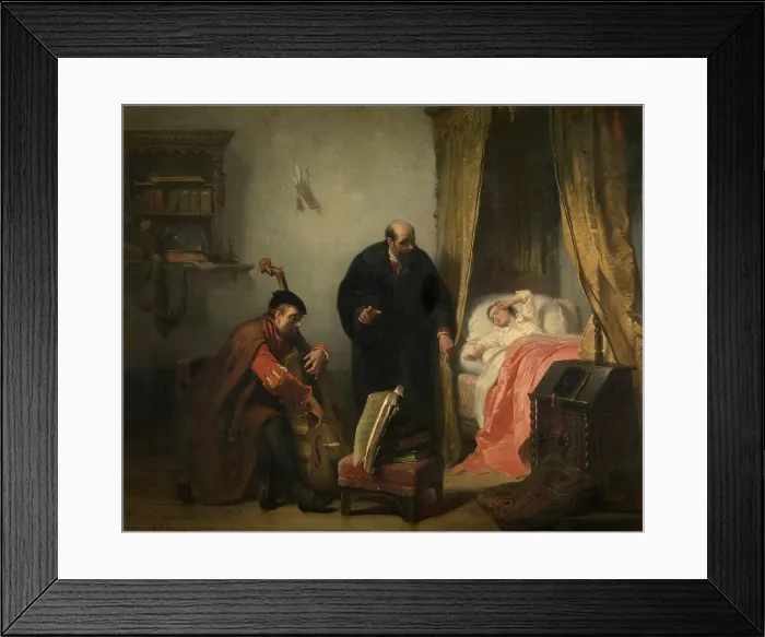 Framed Print : The Awakening of Michel de Montaigne, 1847. Creator: Edouard Jean Conrad Hamman Framed Print : The Awakening of Michel de Montaigne, 1847. Creator: Edouard Jean Conrad Hamman