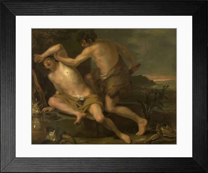Framed Print : The Death of Abel, 17th century. Creator: Anon Framed Print : The Death of Abel, 17th century. Creator: Anon