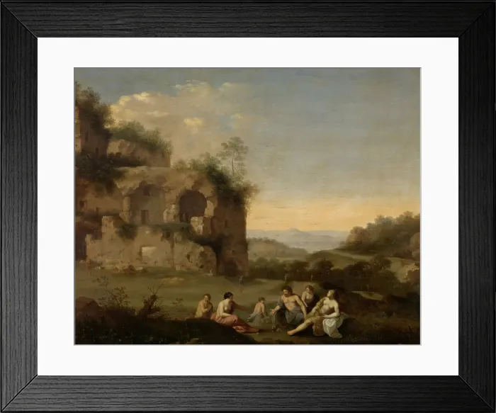 Framed Print : Landscape with a Ruin, mid-17th century. Creator: Cornelis van Poelenburgh