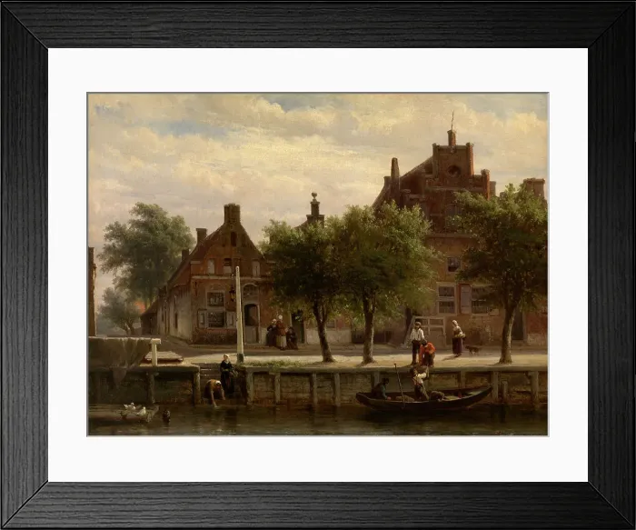 Framed Print : A View of the Harbour of Hasselt, Overijssel, 1862. Creator: Cornelis Springer Framed Print : A View of the Harbour of Hasselt, Overijssel, 1862. Creator: Cornelis Springer
