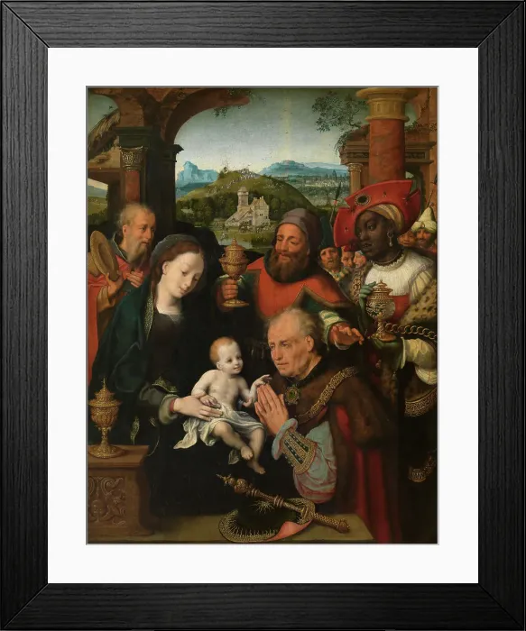 Framed Print : The Adoration of the Magi, mid-16th century. Creator: Cornelis van Cleve