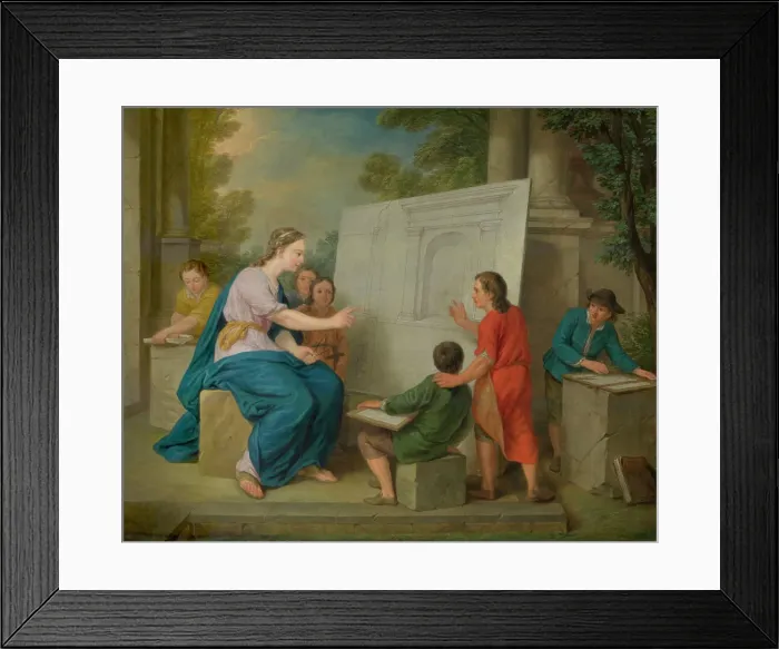 Framed Print : Instruction in Perspective, 1761. Creator: Cornelis Joseph d'Heur