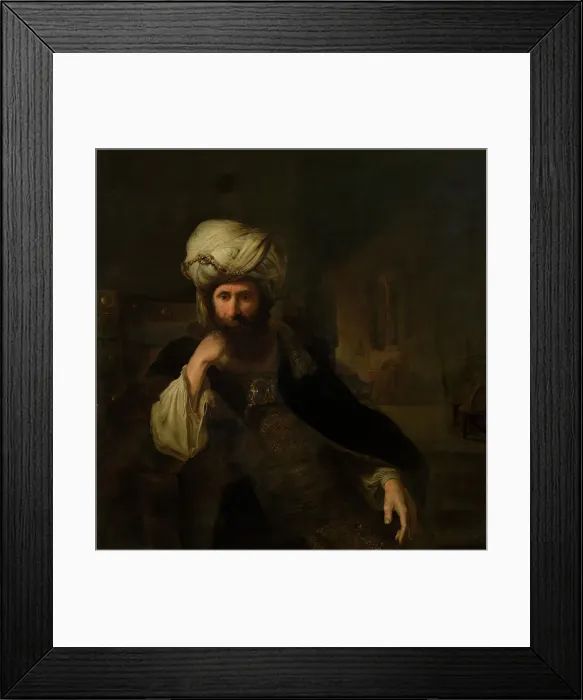 Framed Print : Portrait of a Man in Eastern Attire, mid-18th century. Creator: Christian Wilhelm Ernst Dietrich Framed Print : Portrait of a Man in Eastern Attire, mid-18th century. Creator: Christian Wilhelm Ernst Dietrich
