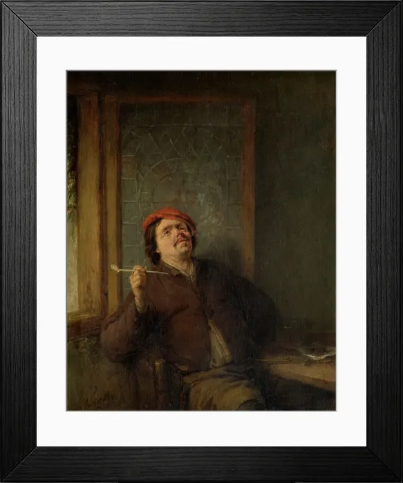Framed Print : The Smoker, 1655. Creator: Adriaen van Ostade Framed Print : The Smoker, 1655. Creator: Adriaen van Ostade