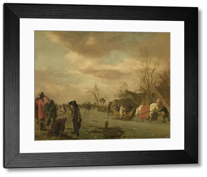 Framed Print : Winter Pleasures, 1662. Creator: Adriaen van de Velde Framed Print : Winter Pleasures, 1662. Creator: Adriaen van de Velde