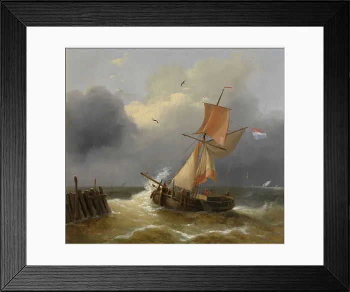 Framed Print : Turbulent Sea, mid-19th century. Creator: Louis Verboeckhoven Framed Print : Turbulent Sea, mid-19th century. Creator: Louis Verboeckhoven
