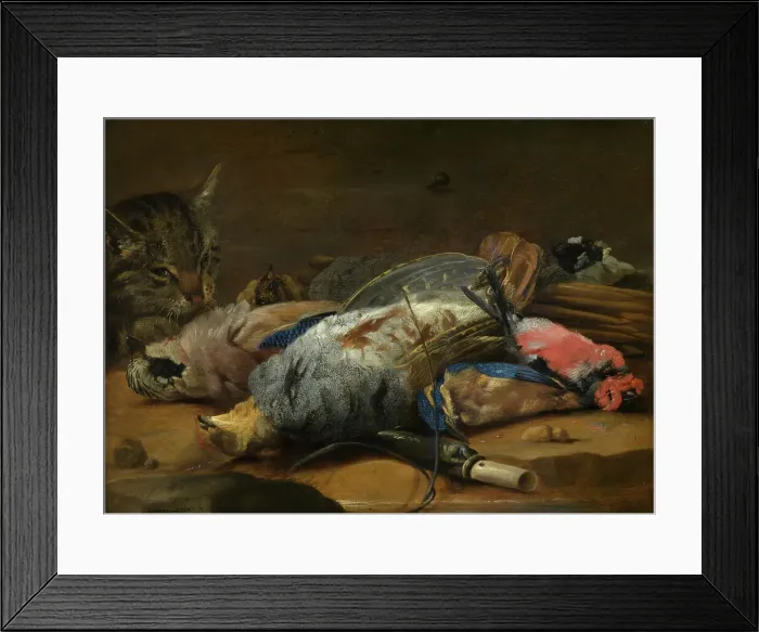 Framed Print : Cat and Dead Game, mid-17th century. Creator: Carstian Luyckx Framed Print : Cat and Dead Game, mid-17th century. Creator: Carstian Luyckx