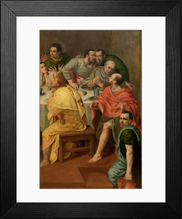 Framed Print : The Last Supper, 1575. Creator: Adriaen Thomasz Key Framed Print : The Last Supper, 1575. Creator: Adriaen Thomasz Key