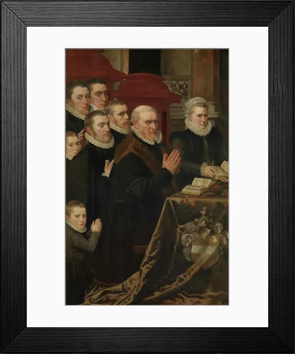 Framed Print : Gillis de Smidt and Seven Children, 1575. Creator: Adriaen Thomasz Key Framed Print : Gillis de Smidt and Seven Children, 1575. Creator: Adriaen Thomasz Key
