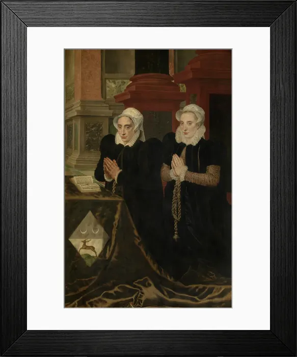 Framed Print : Maria de Deckere, Second Wife of Gillis de Smidt, and Beatrix, One of their Daughters, 1575. Creator: Adriaen Thomasz Key Framed Print : Maria de Deckere, Second Wife of Gillis de Smidt, and Beatrix, One of their Daughters, 1575. Creator: Adriaen Thomasz Key