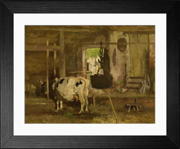 Framed Print : Stable Interior, late 19th-early 20th century. Creator: Adriaan Joseph Heymans Framed Print : Stable Interior, late 19th-early 20th century. Creator: Adriaan Joseph Heymans