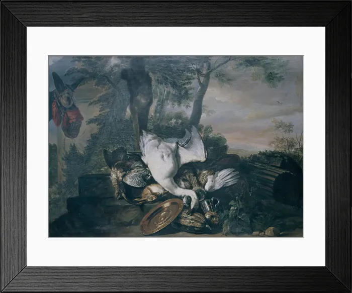 Framed Print : Still Life with Dead Swan, mid-17th century. Creator: Adriaen van Utrecht Framed Print : Still Life with Dead Swan, mid-17th century. Creator: Adriaen van Utrecht