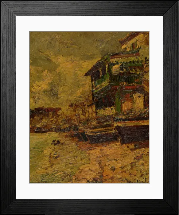 Framed Print : Restaurant Bernard in Estaque, 1880. Creator: Adolphe Monticelli Framed Print : Restaurant Bernard in Estaque, 1880. Creator: Adolphe Monticelli