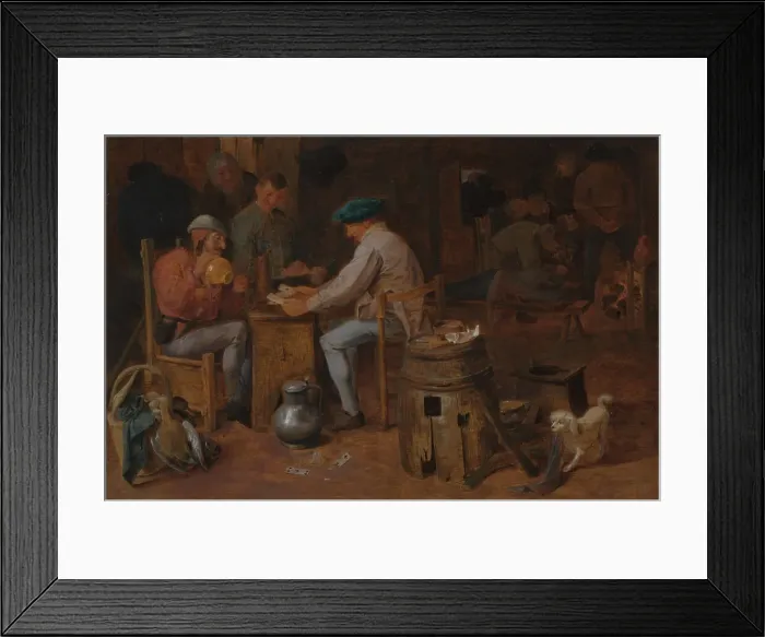 Framed Print : Card Players and Carousers, early 17th century. Creator: Adriaen Brouwer Framed Print : Card Players and Carousers, early 17th century. Creator: Adriaen Brouwer