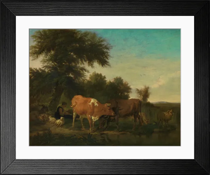 Framed Print : Landscape, mid-17th century. Creator: Adriaen van de Velde Framed Print : Landscape, mid-17th century. Creator: Adriaen van de Velde