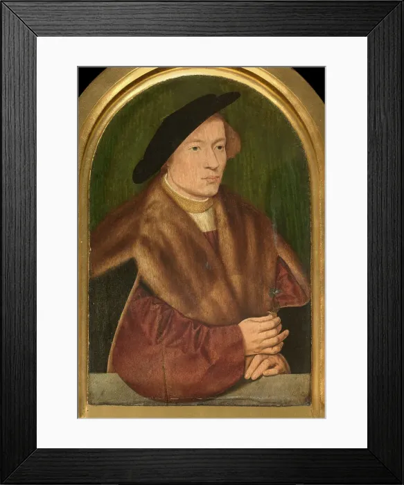 Framed Print : Portrait of a Young Man, 1528. Creator: Bartholomaeus Bruyn the Elder Framed Print : Portrait of a Young Man, 1528. Creator: Bartholomaeus Bruyn the Elder