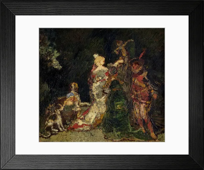 Framed Print : Figures in a Park, 1880-1883. Creator: Adolphe Monticelli Framed Print : Figures in a Park, 1880-1883. Creator: Adolphe Monticelli