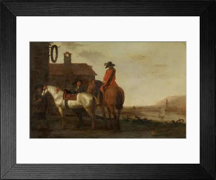 Framed Print : Stopping Place for Horsemen and Horses, late 17th-early 18th century. Creator: Abraham Pietersz van Kalraet Framed Print : Stopping Place for Horsemen and Horses, late 17th-early 18th century. Creator: Abraham Pietersz van Kalraet