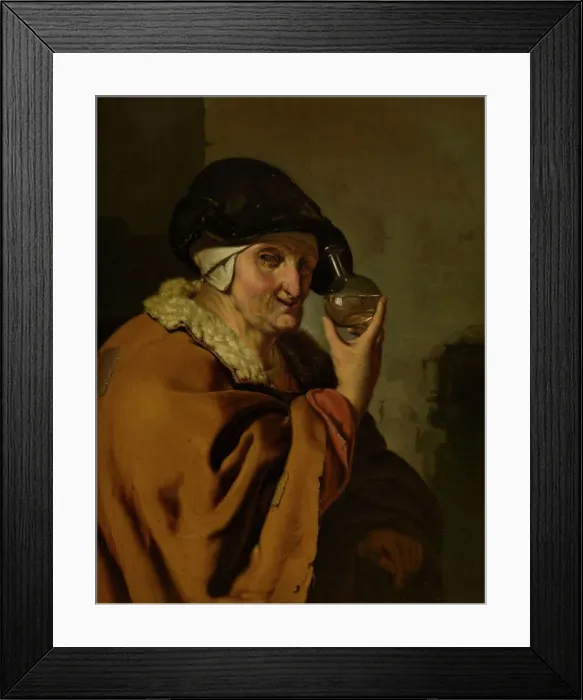 Framed Print : An Old Woman with a Bottle, mid-late 17th century. Creator: Ary de Vois Framed Print : An Old Woman with a Bottle, mid-late 17th century. Creator: Ary de Vois