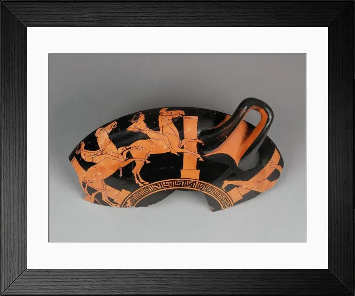 Framed Print : Attic Red-Figure Cup Type B Fragment, 515-500 BC. Creator: Proto-Panaitian Group Framed Print : Attic Red-Figure Cup Type B Fragment, 515-500 BC. Creator: Proto-Panaitian Group