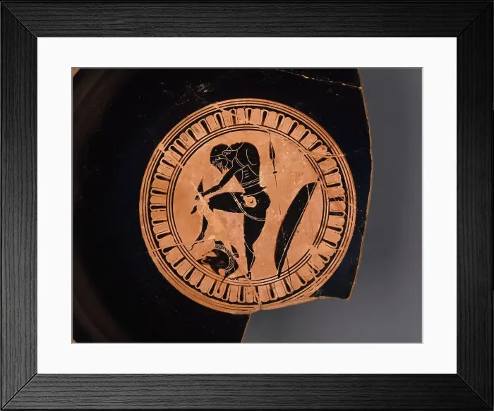 Framed Print : Attic Black-Figure Siana Cup Fragment, about 550 BC. Creator: Heidelberg Painter Framed Print : Attic Black-Figure Siana Cup Fragment, about 550 BC. Creator: Heidelberg Painter