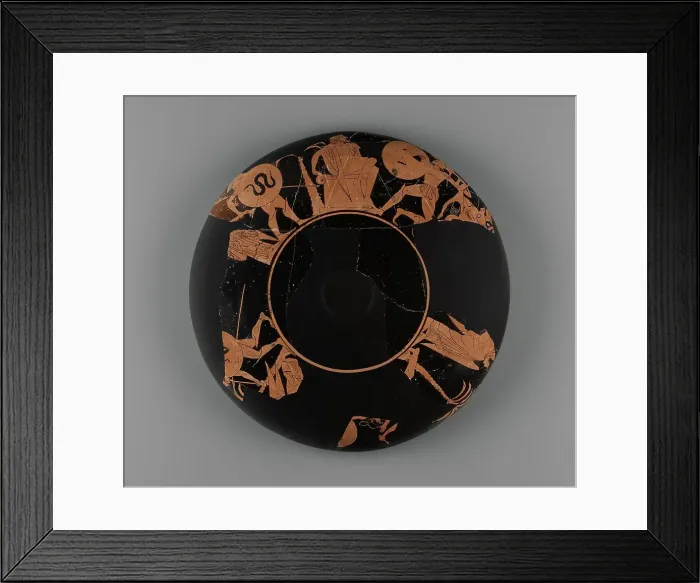 Framed Print : Fragmentary Attic Red-Figure Kylix, about 510 BC. Creator: Oltos Framed Print : Fragmentary Attic Red-Figure Kylix, about 510 BC. Creator: Oltos