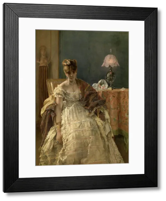 Framed Print : Desperate, late 19th century? Creator: Alfred Stevens Framed Print : Desperate, late 19th century? Creator: Alfred Stevens