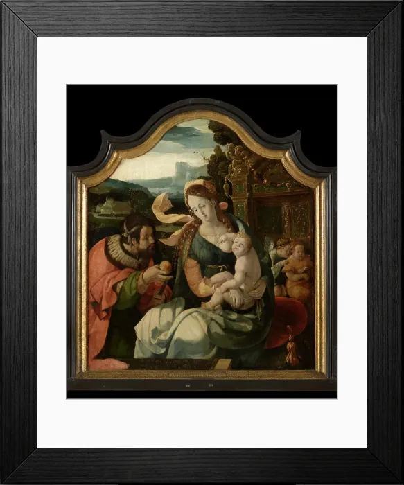 Framed Print : The Holy Family, 1535. Creator: Aert Claesz Framed Print : The Holy Family, 1535. Creator: Aert Claesz