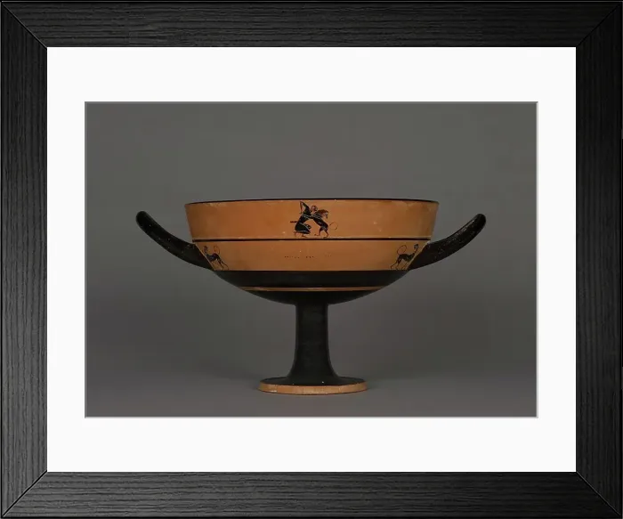 Framed Print : Attic Black-Figure Lip Cup, about 550 BC. Creator: Phrynos Painter Framed Print : Attic Black-Figure Lip Cup, about 550 BC. Creator: Phrynos Painter