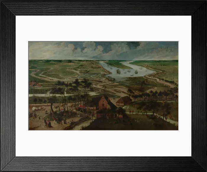 Framed Print : The Eel Huts in the Antwerp Polder outside the Lillo or Slijk Gate, early 17th century. Creator: Abel Grimmer Framed Print : The Eel Huts in the Antwerp Polder outside the Lillo or Slijk Gate, early 17th century. Creator: Abel Grimmer