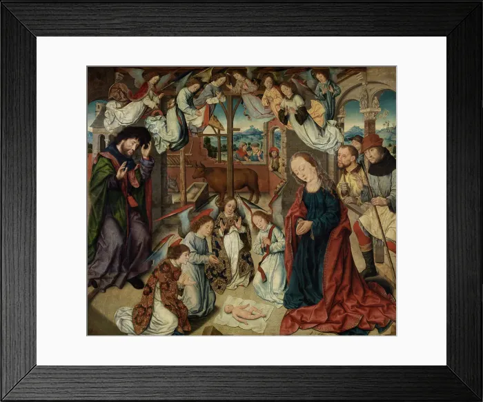Framed Print : The Adoration of the Shepherds, late 15th-early 16th century. Creator: Aelbert Bouts Framed Print : The Adoration of the Shepherds, late 15th-early 16th century. Creator: Aelbert Bouts