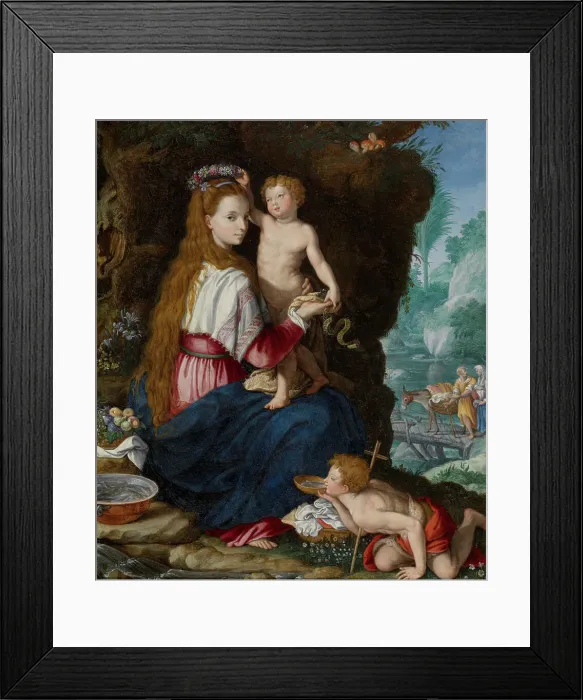 Framed Print : Madonna and Child with the Infant Saint John the Baptist, late 16th-early 17th century. Creator: Alessandro Allori Framed Print : Madonna and Child with the Infant Saint John the Baptist, late 16th-early 17th century. Creator: Alessandro Allori