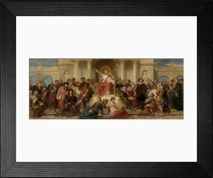 Framed Print : The City of Antwerp, Gothic and Renaissance, Surrounded by Artists, c1870s. Creator: Nicaise de Keyser Framed Print : The City of Antwerp, Gothic and Renaissance, Surrounded by Artists, c1870s. Creator: Nicaise de Keyser