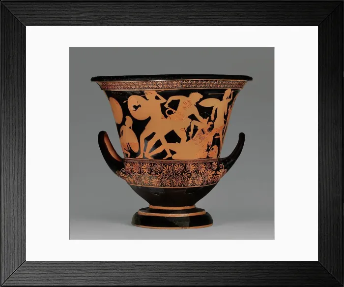 Framed Print : Fragmentary Attic Red-Figure Calyx Krater, 480-470 BC. Creator: Syleus Painter Framed Print : Fragmentary Attic Red-Figure Calyx Krater, 480-470 BC. Creator: Syleus Painter