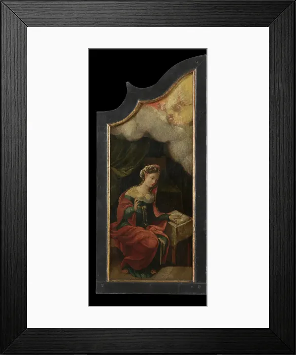 Framed Print : The Annunciation, 1535. Creator: Aert Claesz Framed Print : The Annunciation, 1535. Creator: Aert Claesz