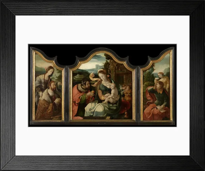Framed Print : Triptych of Count Henry III of Nassau, 1535. Creator: Aert Claesz Framed Print : Triptych of Count Henry III of Nassau, 1535. Creator: Aert Claesz