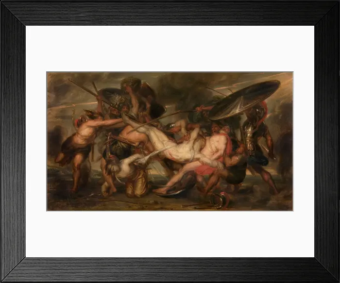 Framed Print : The Greeks and the Trojans Fighting over the Body of Patroclus. Creator: Antoine Joseph Wiertz Framed Print : The Greeks and the Trojans Fighting over the Body of Patroclus. Creator: Antoine Joseph Wiertz