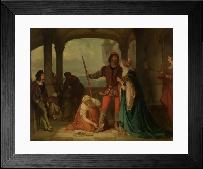 Framed Print : The Young Francois I of France Goes out Hunting, 1863. Creator: Edouard Jean Conrad Hamman Framed Print : The Young Francois I of France Goes out Hunting, 1863. Creator: Edouard Jean Conrad Hamman