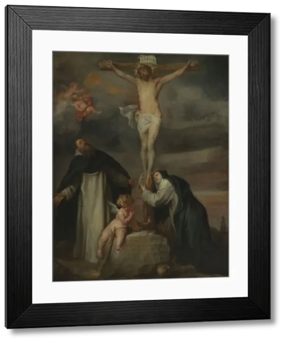 Framed Print : Christ on the Cross with Saint Catherine of Siena, Saint Dominic and an Angel, 1622-1627. Creator: Anthony van Dyck Framed Print : Christ on the Cross with Saint Catherine of Siena, Saint Dominic and an Angel, 1622-1627. Creator: Anthony van Dyck