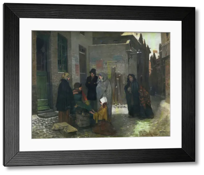 Framed Print : The Coffee Roaster, 1857. Creator: Charles Corneille Auguste de Groux Framed Print : The Coffee Roaster, 1857. Creator: Charles Corneille Auguste de Groux