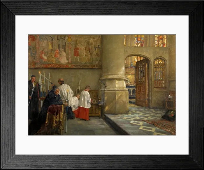 Framed Print : Before Blessing at the Church of Hoogstraten, 1910. Creator: Karel Boom Framed Print : Before Blessing at the Church of Hoogstraten, 1910. Creator: Karel Boom