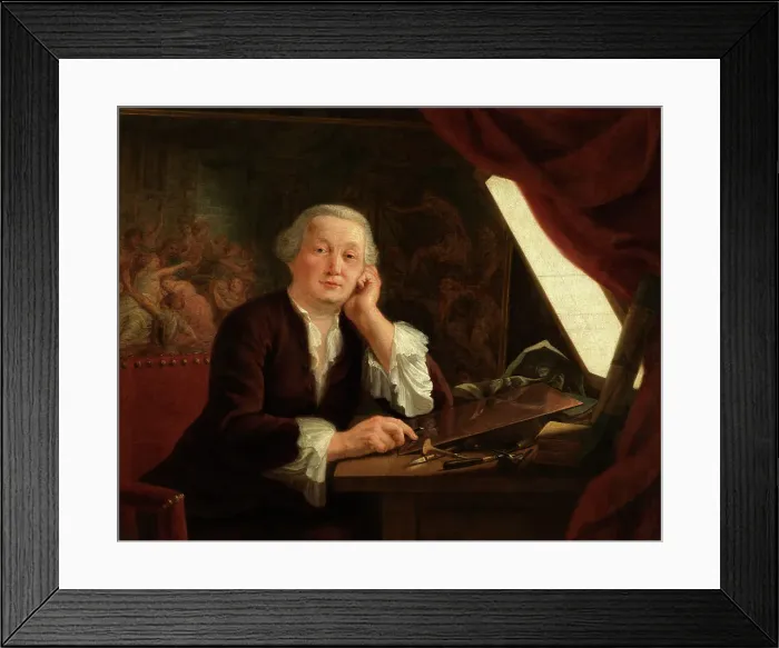 Framed Print : The Engraver Pieter Franciscus Martenasie, 1762. Creator: Andries Lens Framed Print : The Engraver Pieter Franciscus Martenasie, 1762. Creator: Andries Lens