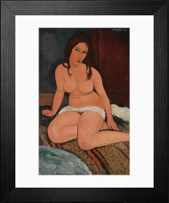 Framed Print : Seated Nude, 1917. Creator: Amadeo Modigliani Framed Print : Seated Nude, 1917. Creator: Amadeo Modigliani