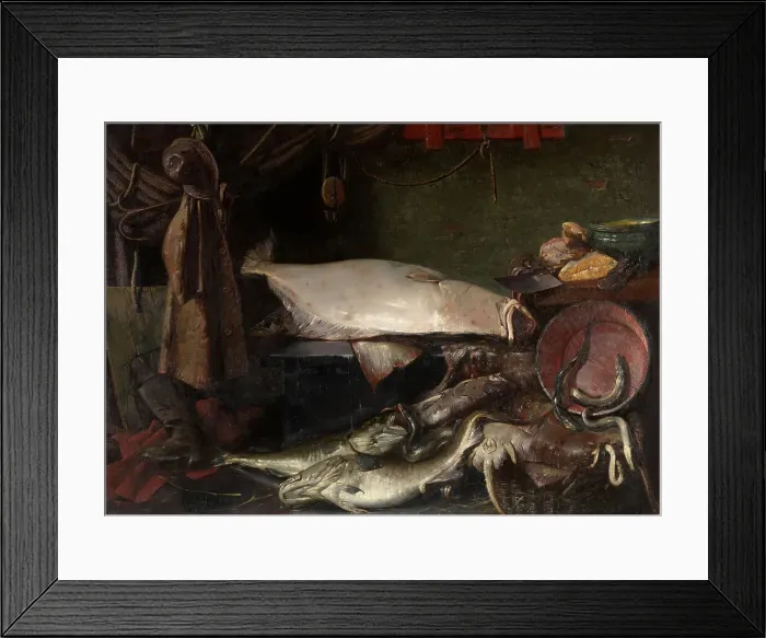 Framed Print : Still Life with Fish, 1888. Creator: Edouard Chappel Framed Print : Still Life with Fish, 1888. Creator: Edouard Chappel