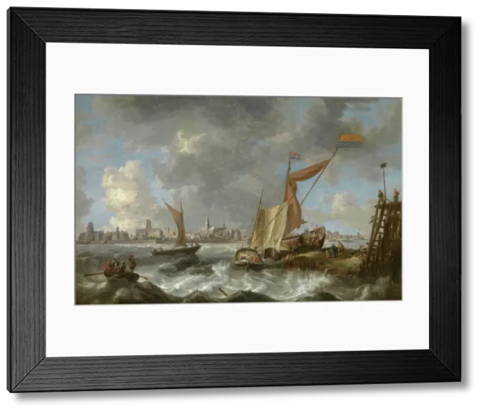Framed Print : A View of Vlissingen, mid-17th century. Creator: Bonaventura Peeters I Framed Print : A View of Vlissingen, mid-17th century. Creator: Bonaventura Peeters I