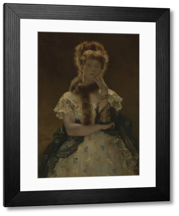 Framed Print : The Parisian Sphinx, 1875-1877. Creator: Alfred Stevens Framed Print : The Parisian Sphinx, 1875-1877. Creator: Alfred Stevens
