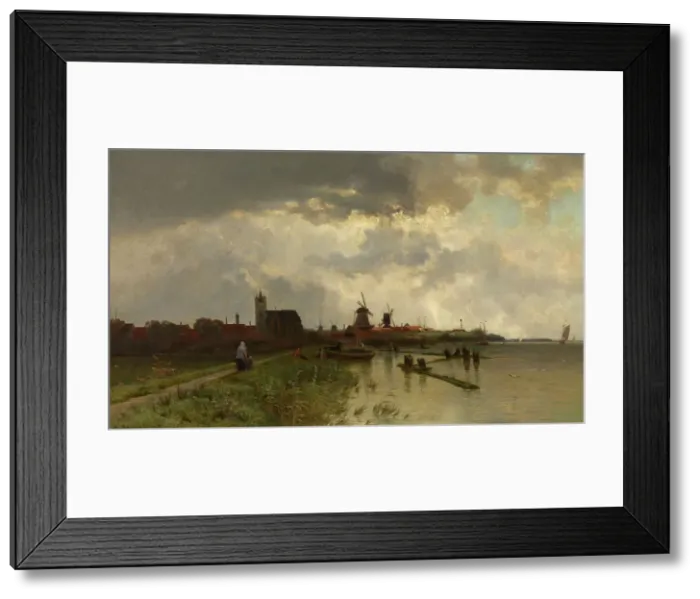 Framed Print : Souvenir of the Zuiderzee, 1867. Creator: Edmond de Schampheleer Framed Print : Souvenir of the Zuiderzee, 1867. Creator: Edmond de Schampheleer