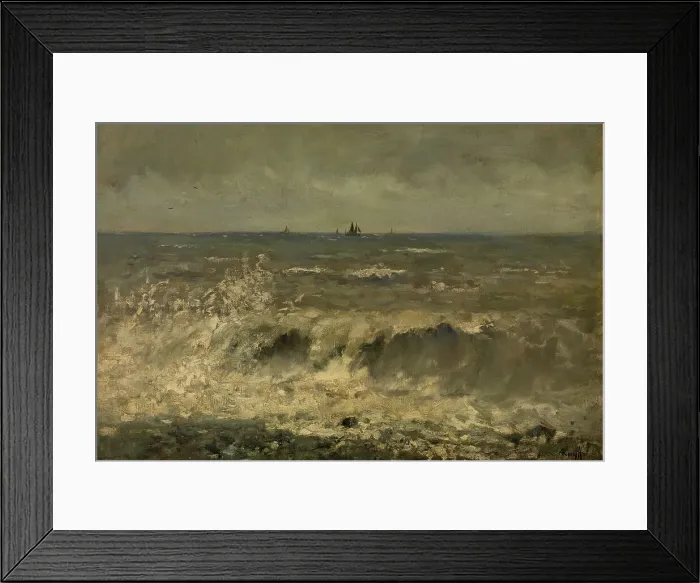 Framed Print : Turbulent Sea, mid-late 19th century. Creator: Alfred De Knyff Framed Print : Turbulent Sea, mid-late 19th century. Creator: Alfred De Knyff