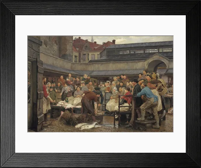 Framed Print : The Old Fish Market in Antwerp in 1882. Creator: Edgard Farasyn Framed Print : The Old Fish Market in Antwerp in 1882. Creator: Edgard Farasyn